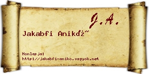 Jakabfi Anikó névjegykártya