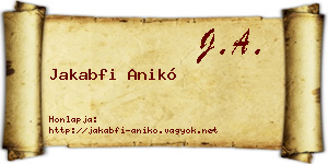 Jakabfi Anikó névjegykártya